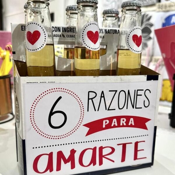 Pack 6 cervezas con frases