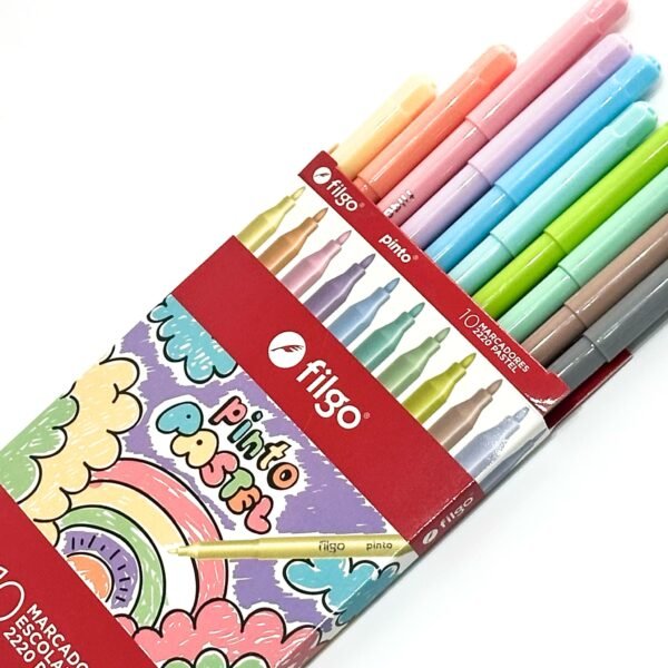 10 marcadores finos FILGO pastel
