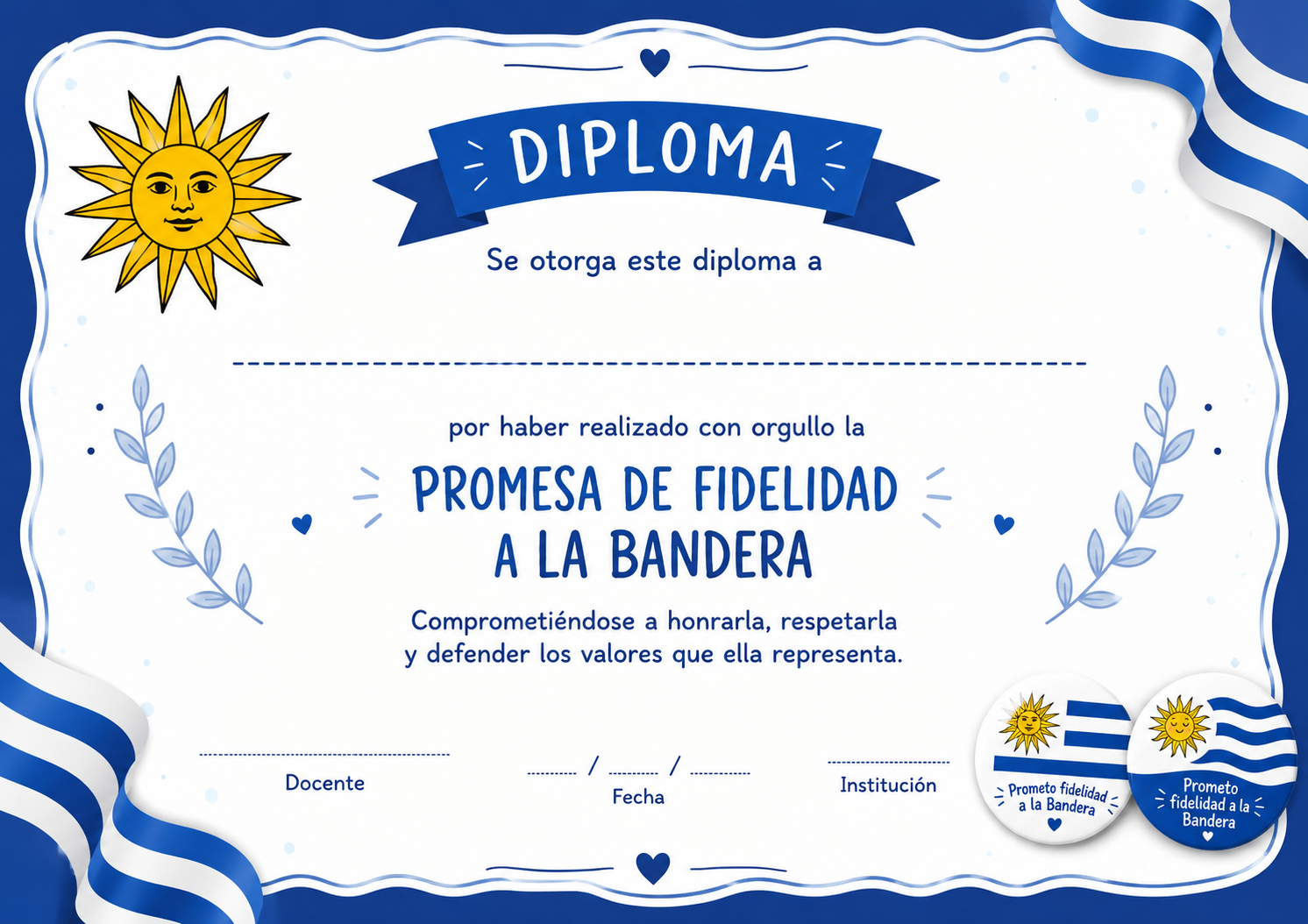Pins Prendedor Edición Promesa de fidelidad a la bandera 58 mm - 10 unidades - Imagen 4