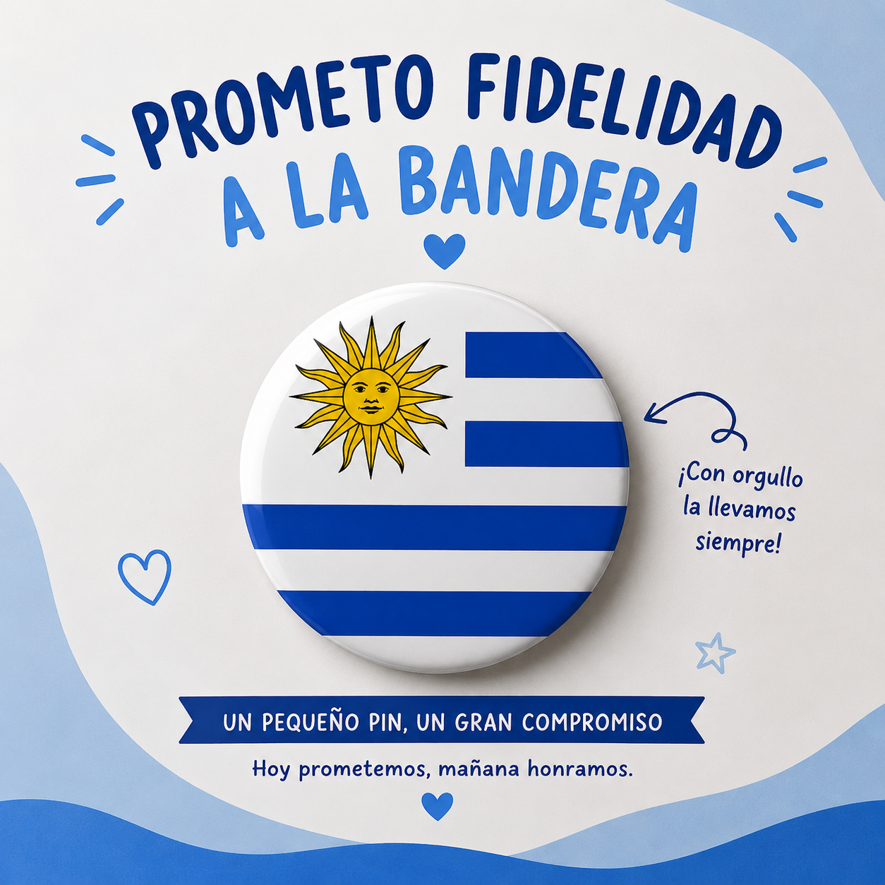 Pins Prendedor Edición Promesa de fidelidad a la bandera 58 mm - 10 unidades