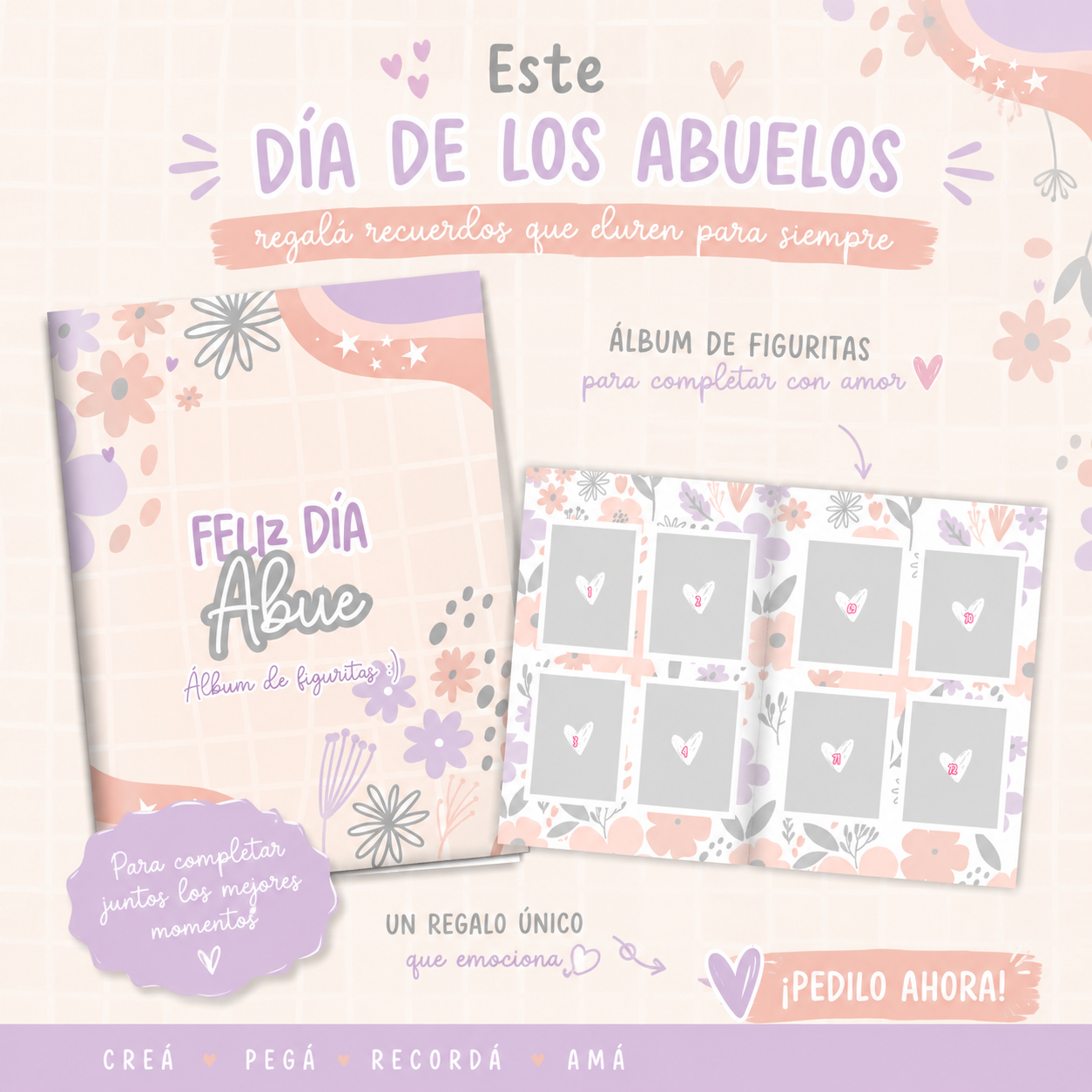 Álbum de 32 figuritas Día de los abuelos